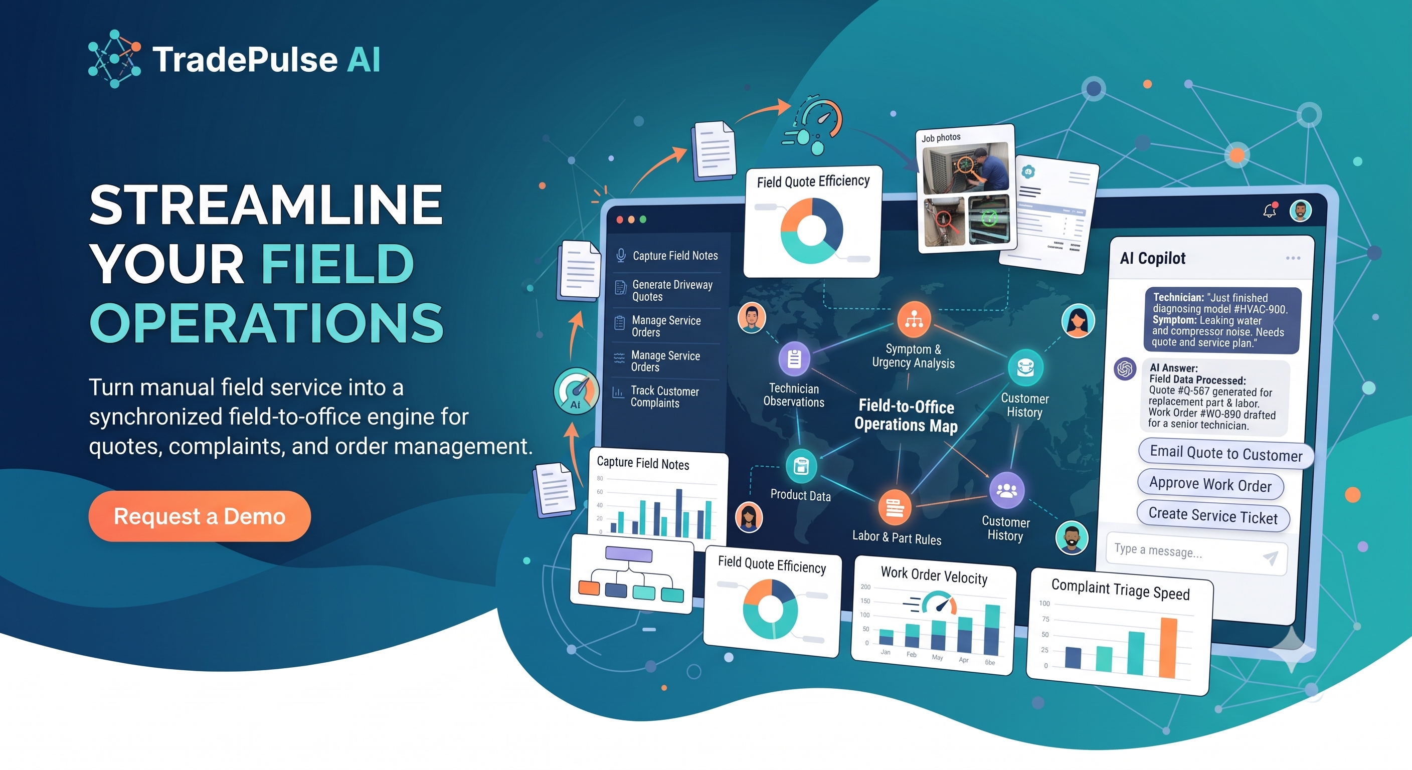 TradePulse AI — field operations and revenue execution engine dashboard